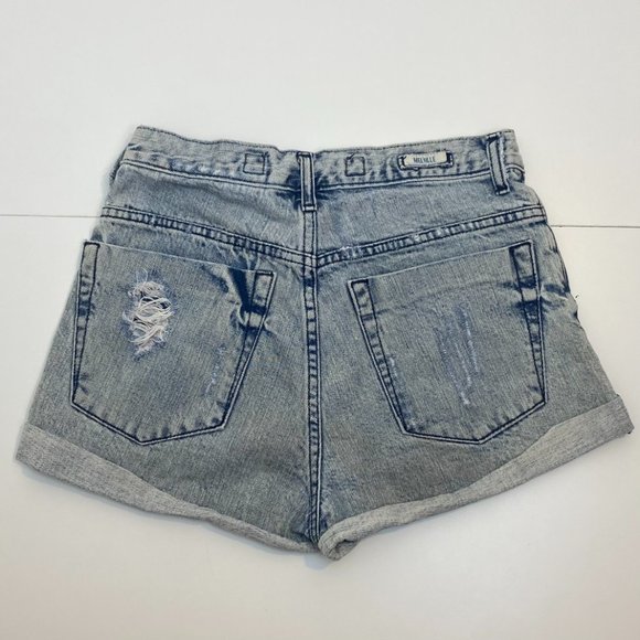 Brandy Melville Acid Wash High Rise Cuffed Shorts - Picture 2 of 7